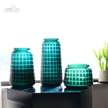 天昊格蕾现代轻奢磨刻透明玻璃花瓶摆件家居装饰品摆设美式鲜花器