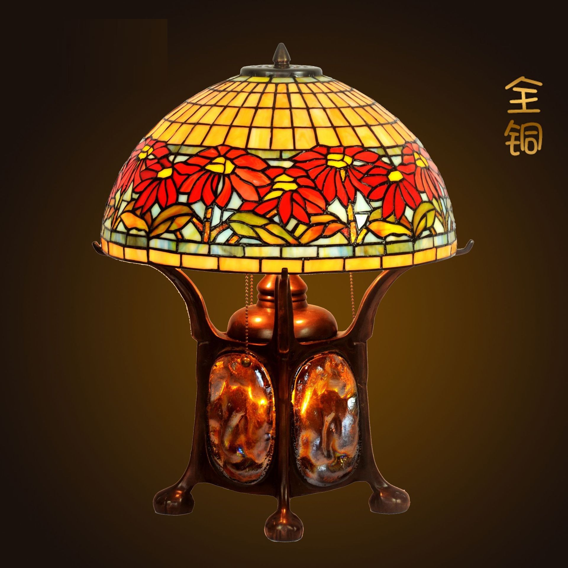 16 inch lamp decoration lamp garden bedroom bedside lamp colored glass lamp