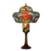 Rose mother table lamp European table lamp colored glass art table lamp