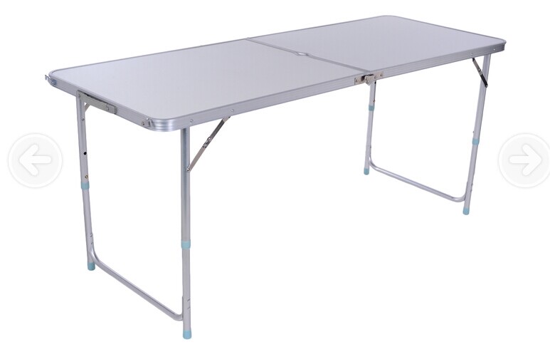 户外铝合金折叠桌椅，折叠桌升降脚，携带方便白底实物图