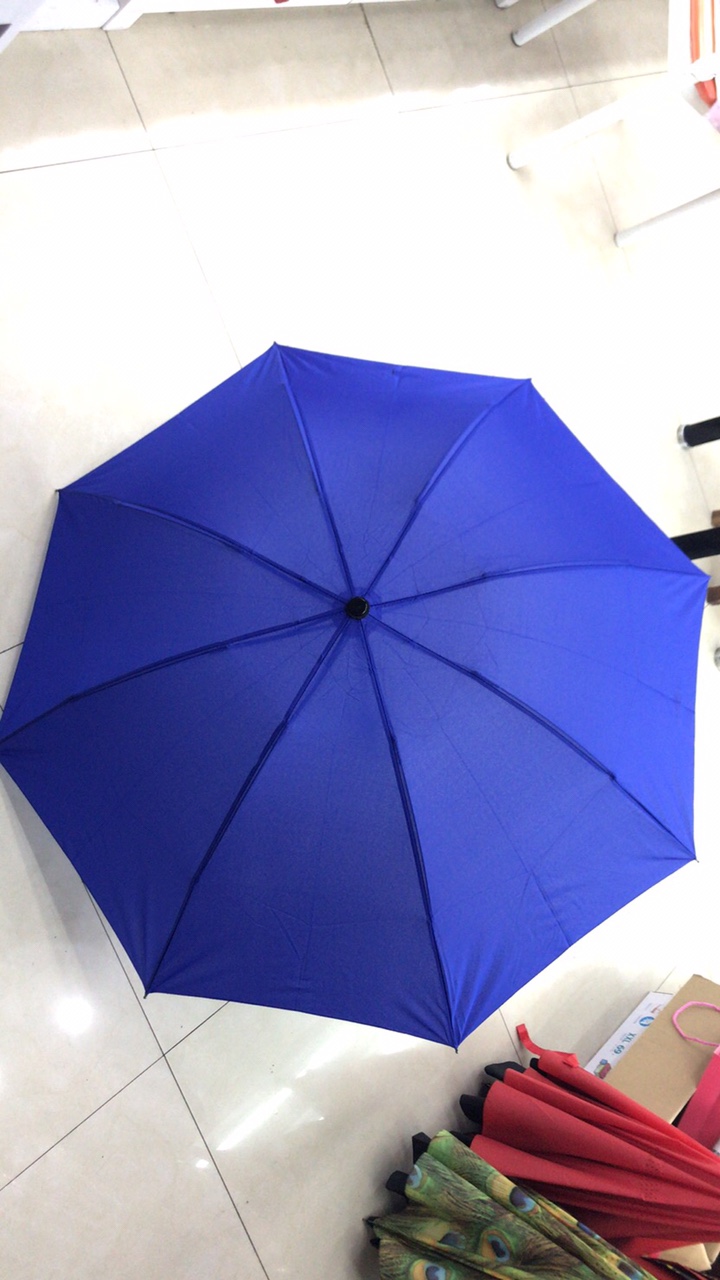 三折素色伞