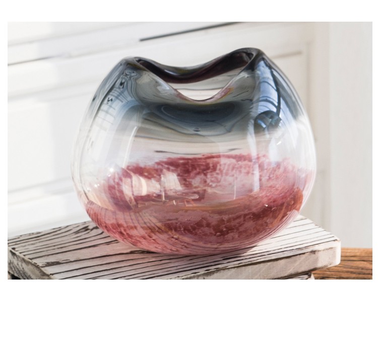 天昊格蕾极简玻璃花瓶创意果盘居家酒店餐桌茶几软装饰品厂家直销详情图2