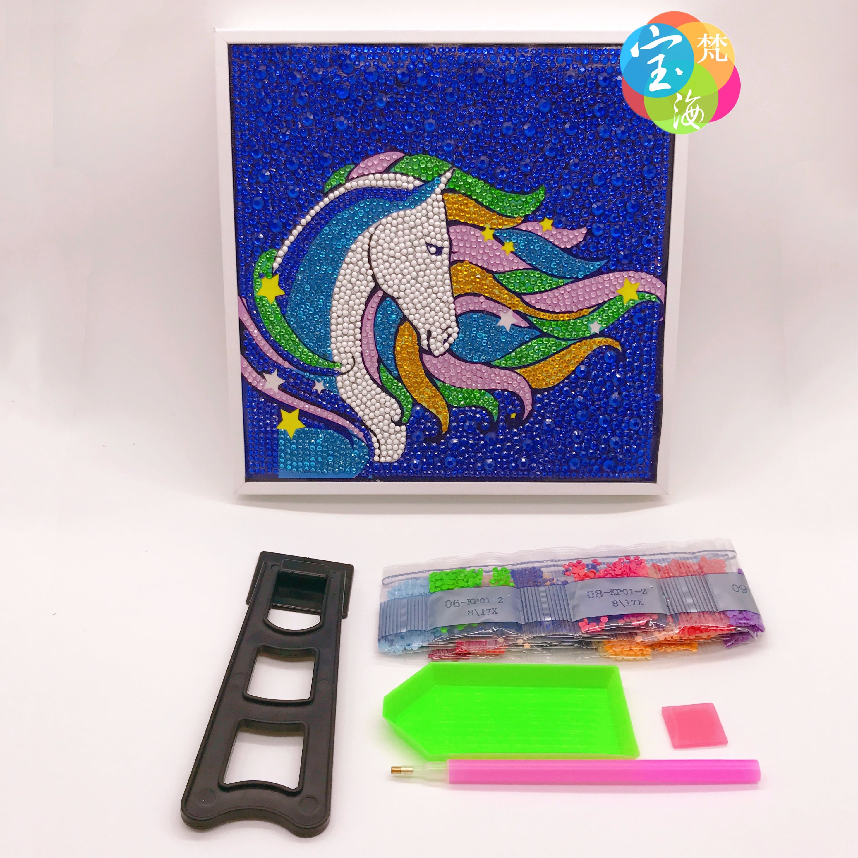 儿童粘贴钻石画手工DIY玩具学生20×20CM点点画大小钻YSQ032产品图