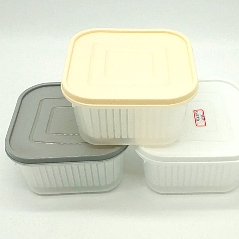 冰箱沥水篮双层家用厨房洗菜水果保鲜盒带盖塑料多功能收纳篮