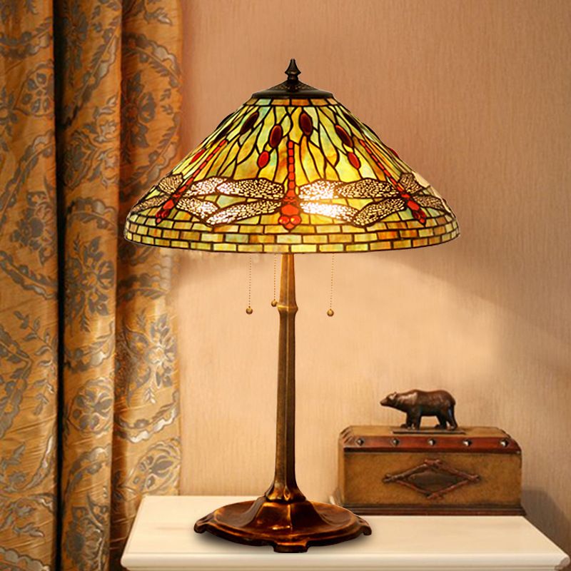 All copper classic stained glass large dragonfly he etc. Southeast Asian decorative lamp