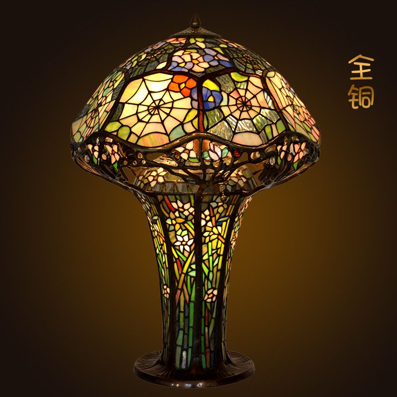 Creative copper desk lamp spider net desk lamp retro living room lamp