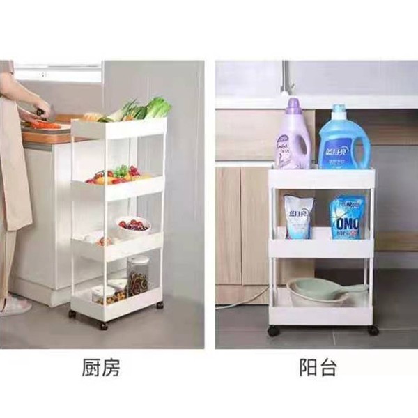 多层可移动置物架调料架厨房客厅卧室浴室落地收纳架带轮 A973详情图4