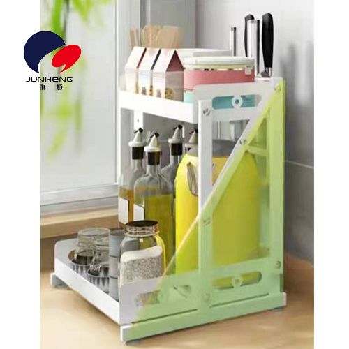 Kitchen storage rack, seasoning bottle storage, desktop seasoning box storage supplies, multi-functional two-layer countertop rack A979 details Picture
