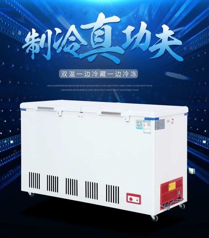 BCD-328D/GF-1600卧式商用双温双室冷藏冷冻雪柜雪糕饮料两用冰柜双温双门1460*675*910mm