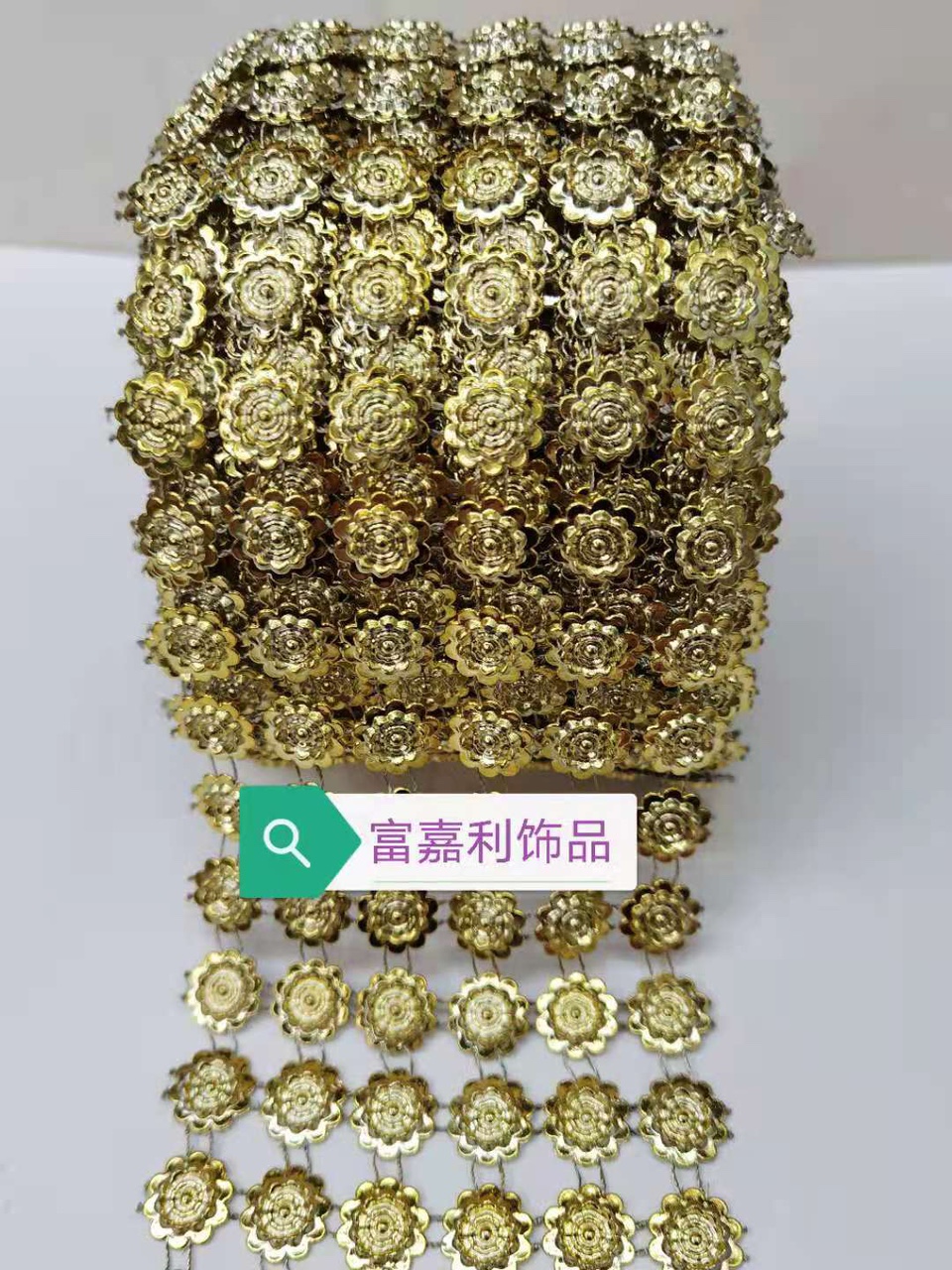 Six rows of rose gold
