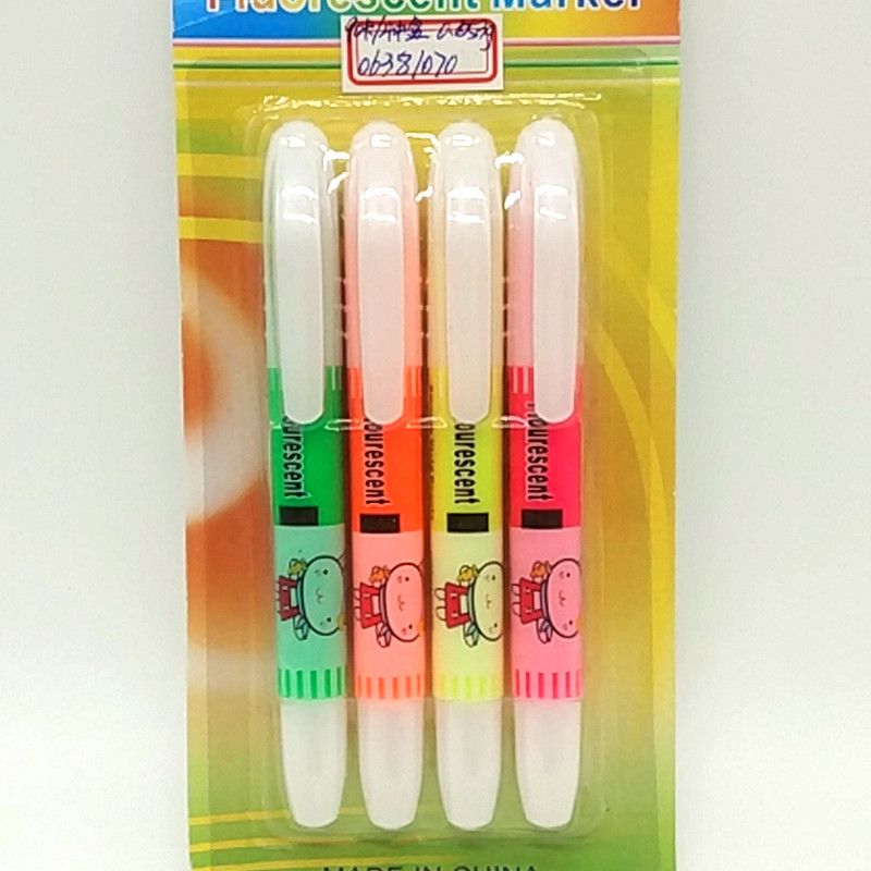吸卡4pcs兔子荧光笔 记号笔彩色标记笔学习用品批发