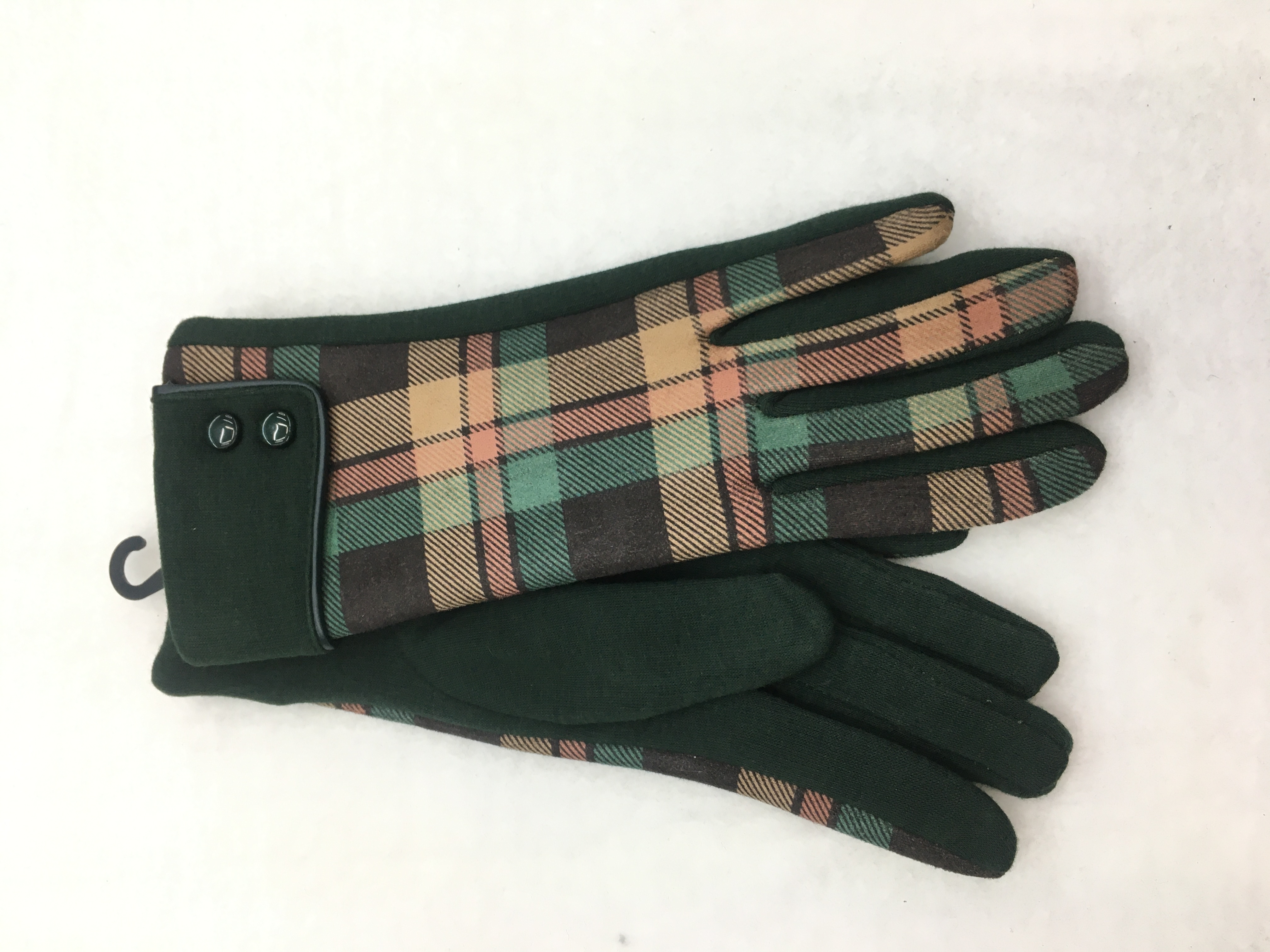 European and American fashion trend style checked AB version warm and fleece warm gloves detail image 4