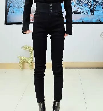 牛仔裤新款高腰加厚保暖显瘦铅笔裤小脚裤时尚百搭女裤