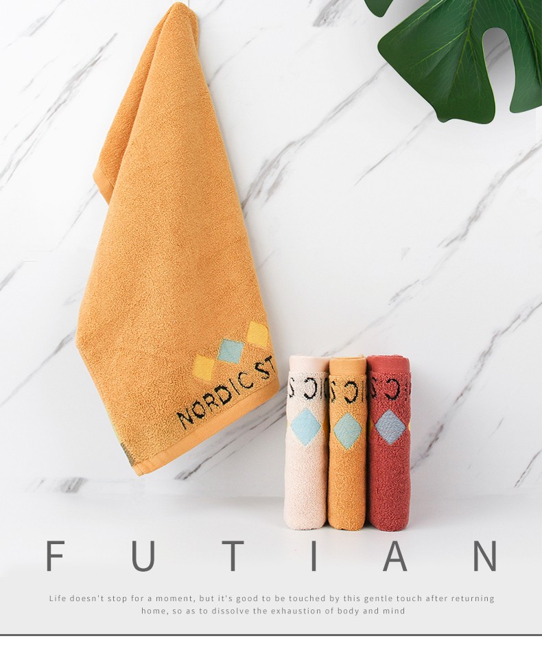 义乌好货-福甜-秋冬新款北欧毛巾纯棉加厚洗脸巾柔软吸水面巾详情图1