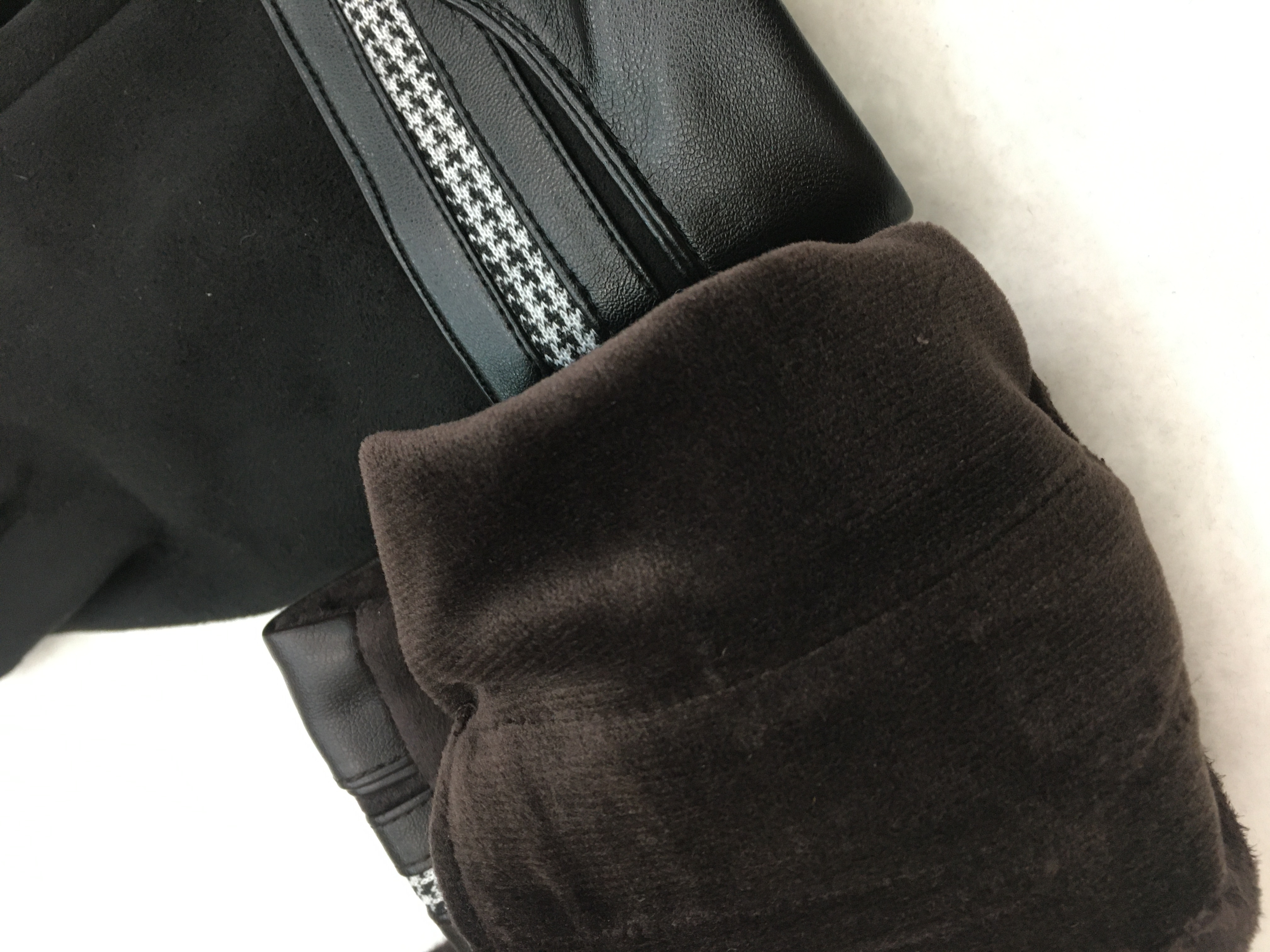 Thousand birds check hombres casual gamuza guantes de terciopelo más terciopelo guantes calientes detail image 4