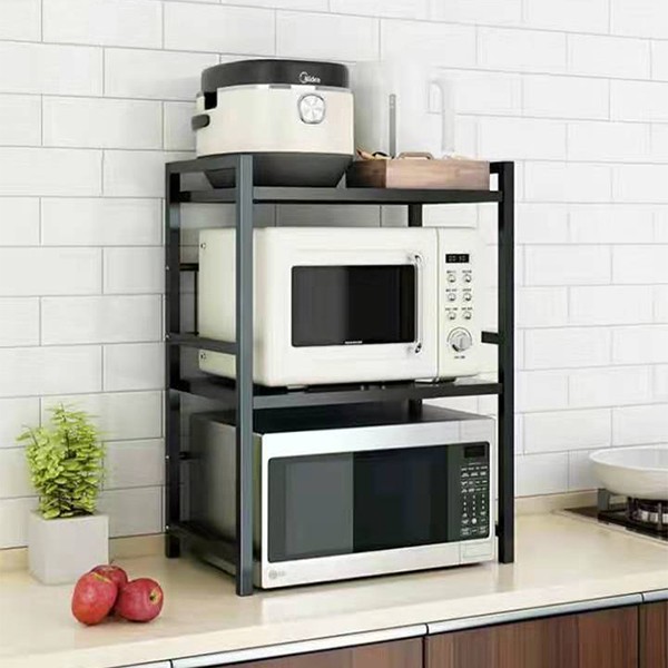 厨房置物架双层微波炉调料瓶收纳桌面调味盒储物用品多功能三层台面架子 A944详情图2