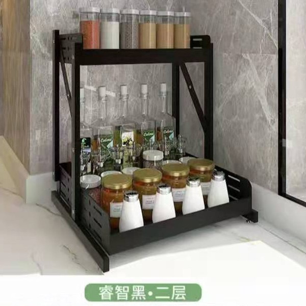 Kitchen storage rack, seasoning bottle storage, desktop seasoning box storage supplies, multi-functional two-layer countertop rack A979 detail image 1