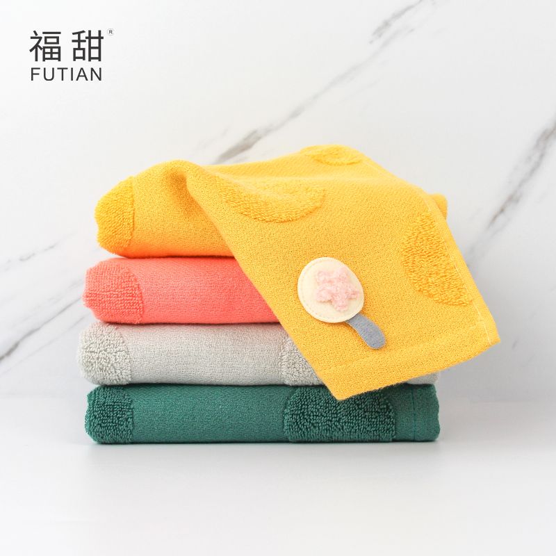 义乌好货-福甜-可爱纱布面巾纯棉洗脸巾棒棒糖贴布面巾情侣毛巾产品图