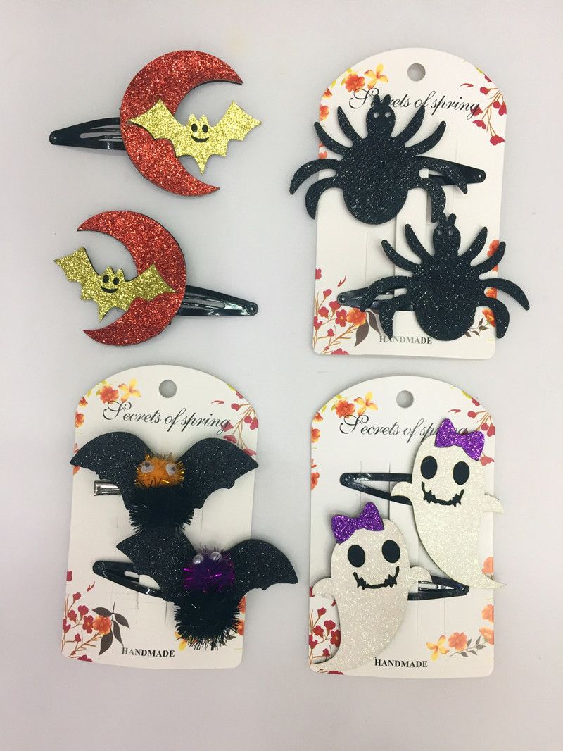 Halloween bat ghost spider hairpin for children and girls thumbnail