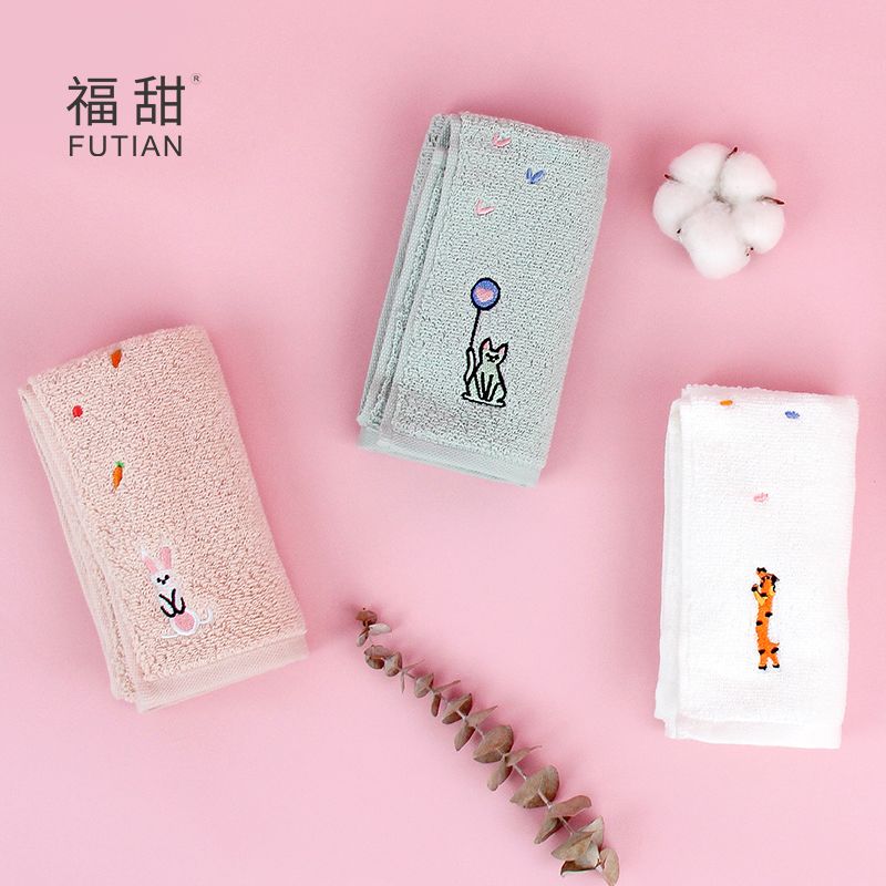 义乌好货-福甜-流星雨童巾卡通动物绣花小毛巾儿童男女宝宝洗面巾