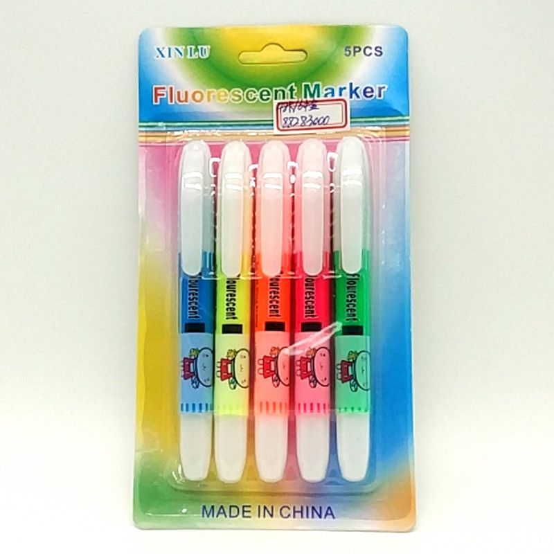 吸卡5pcs兔子荧光笔 记号笔彩色标记笔学习用品批发