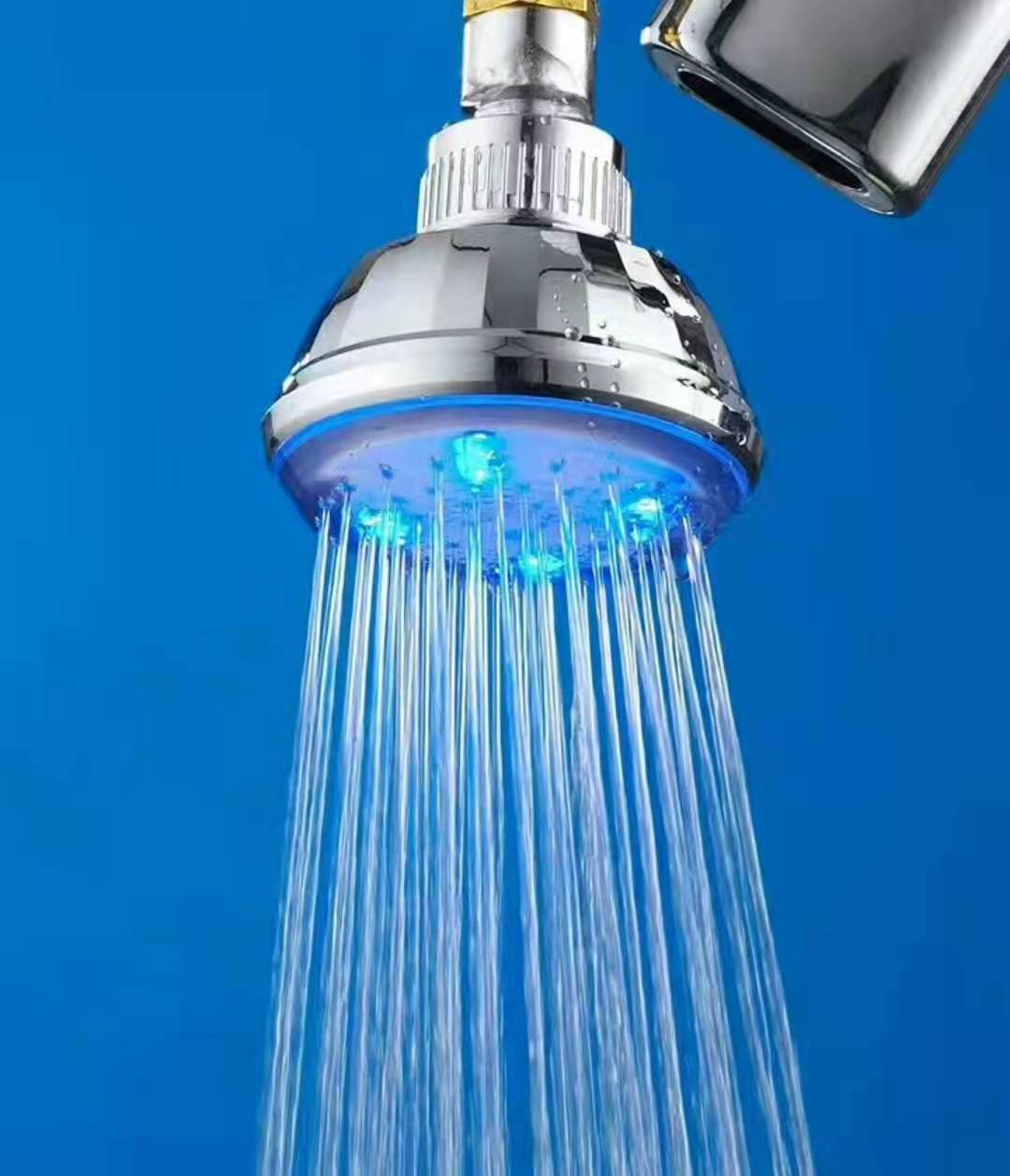 LED seven-color temperature-controlled showerhead, luminous shower head pic 1