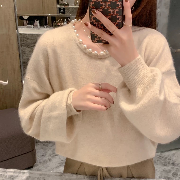 26支绵羊毛+浣熊毛 珍珠领 米白