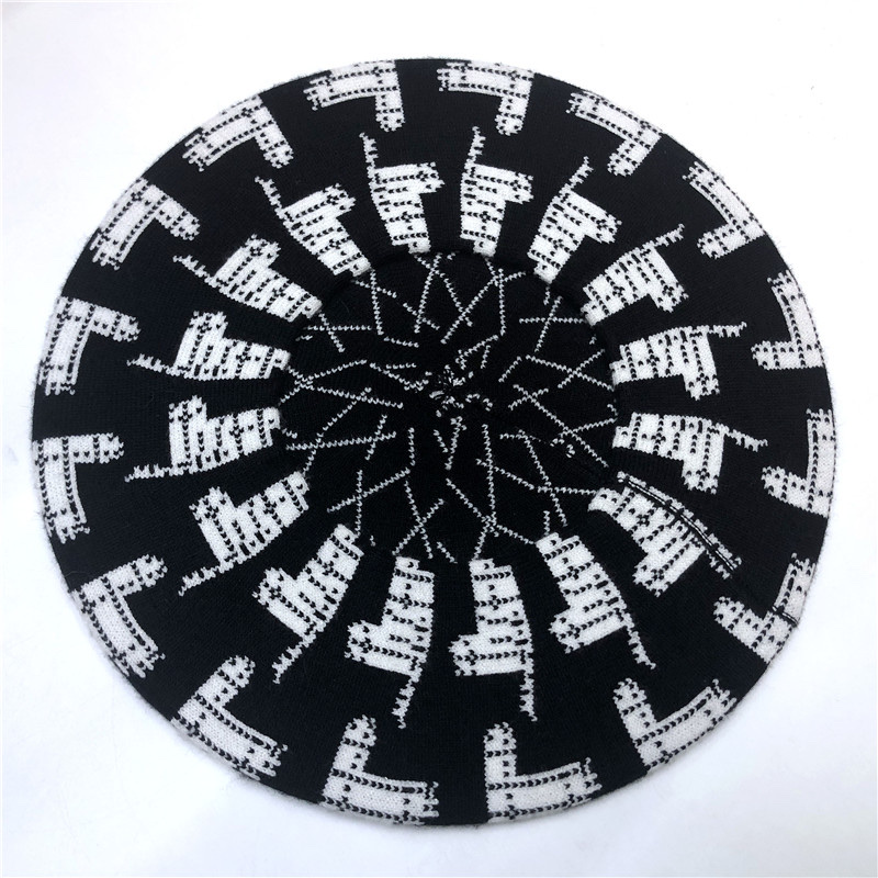 2021 New cashmere jacquard fashion Belle senior Hat for men, Belle wool grandpa and grandma one-piece hat for outdoor warmth detail image 7