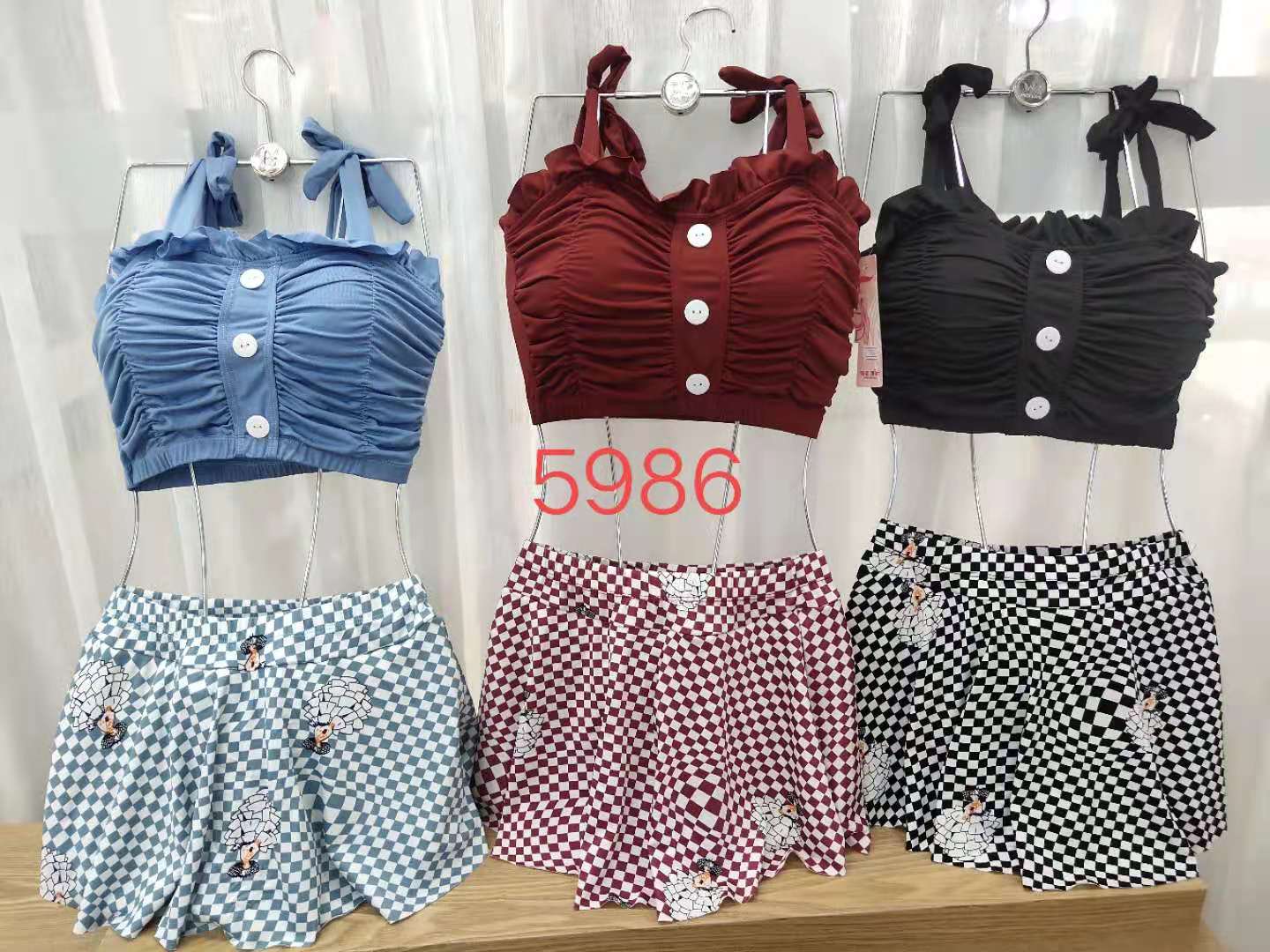 分体裙式温水少女泳衣