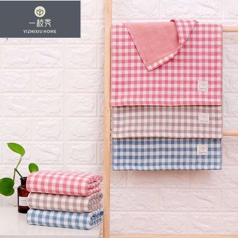 Yizhixiu Towel Crystal Love, Pure cotton checkered, Light, absorbent and breathable, Factory Direct sales 5121 details Picture