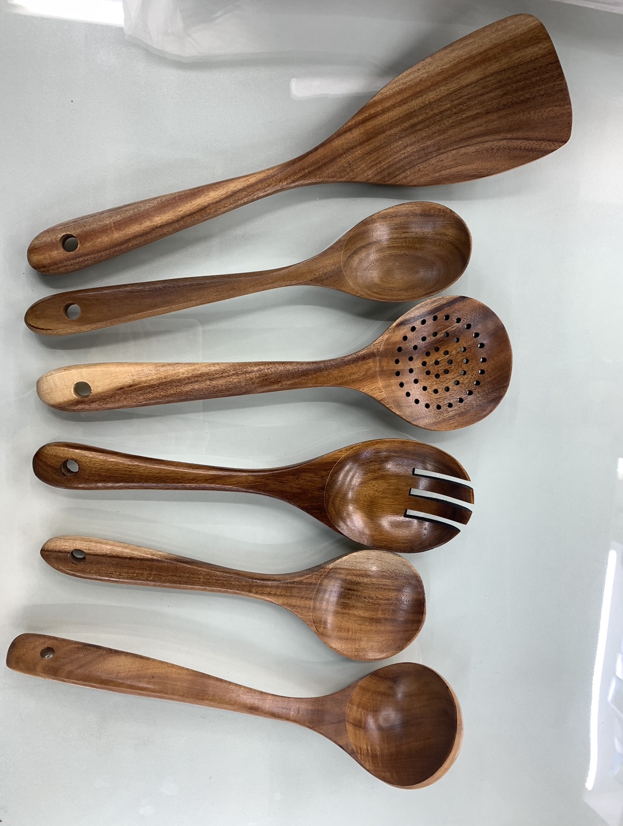 Acacia wooden spoon set. thumbnail