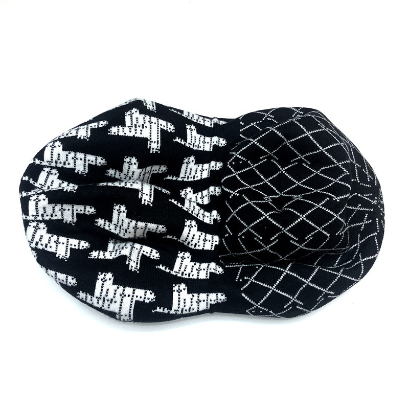2021 New cashmere jacquard fashion Belle senior Hat for men, Belle wool grandpa and grandma one-piece hat for outdoor warmth detail image 4