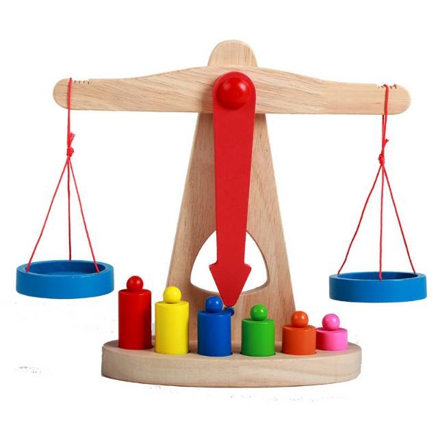 Teaching AIDS, balance scales, children's early education and intelligence toys, weights, toys, balance wooden products detail image 4