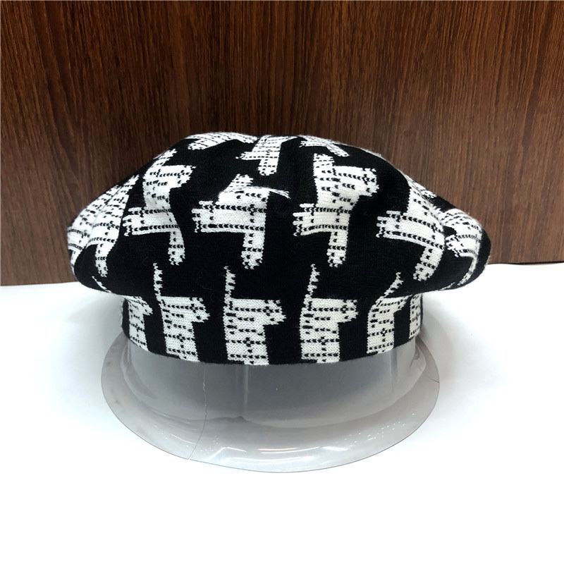 2021 New cashmere jacquard fashion Belle senior Hat for men, Belle wool grandpa and grandma one-piece hat for outdoor warmth detail image 3