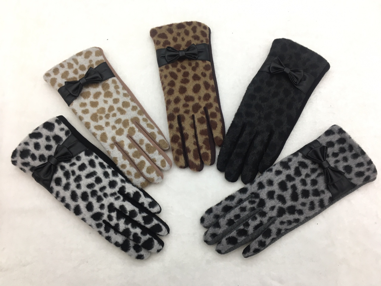 Maoni print leopardo lazo guante palma no invertida