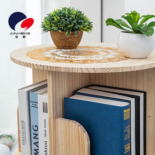 360度实木旋转书架简约儿童桌面收纳架客厅落地置物架储物小书柜      A703细节图