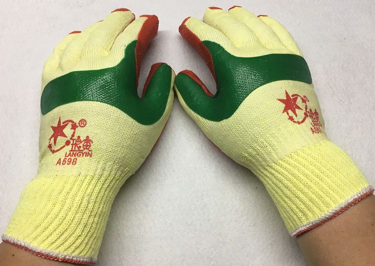 Lang Yin labor protection gloves steel and wood handling site work wear resistant anti-skid film yarn gloves thumbnail