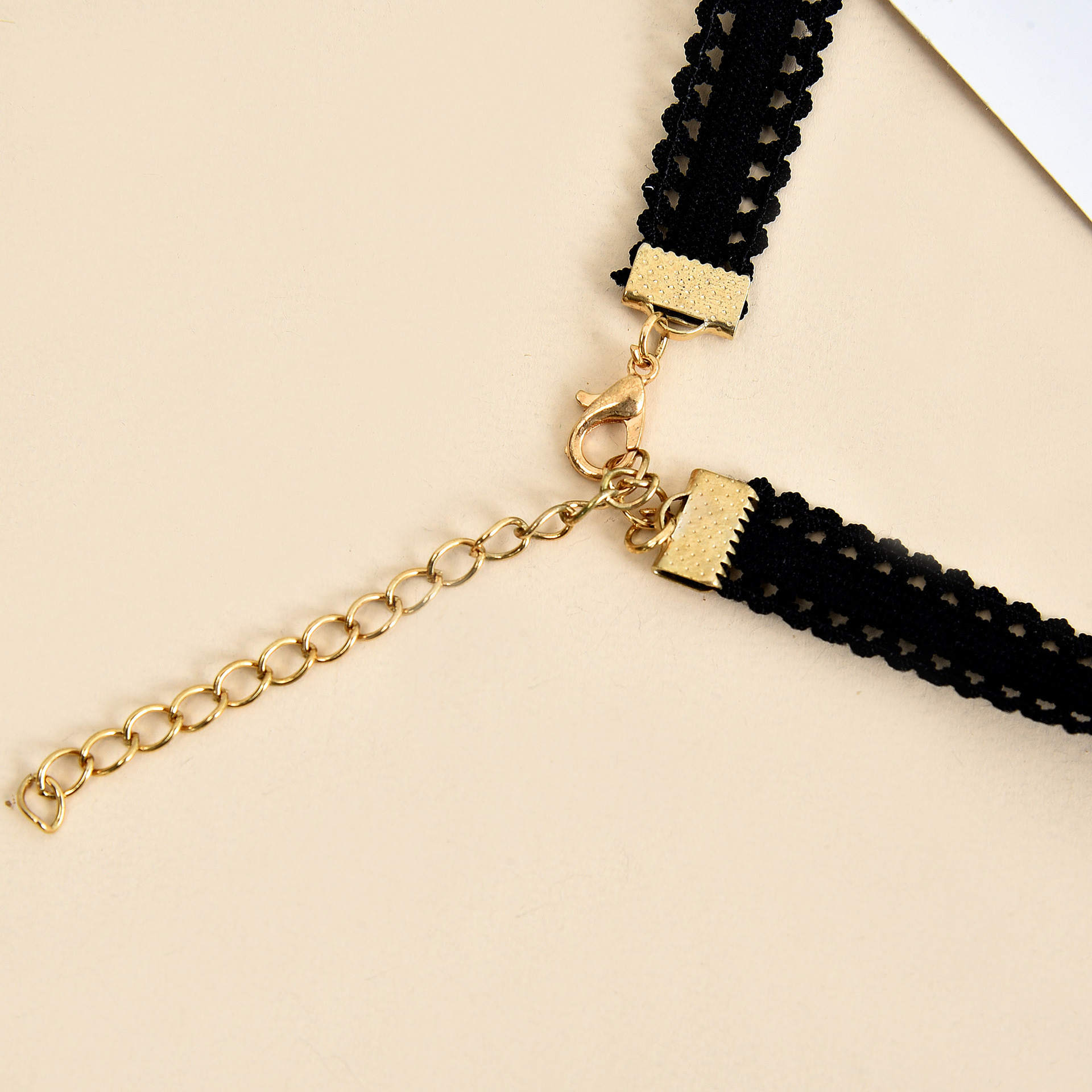 FLY25 style necklace, trendy female Internet celebrity neck chain choker, black collarbone chain, short neck chain, neck strap three-piece set detail image 8