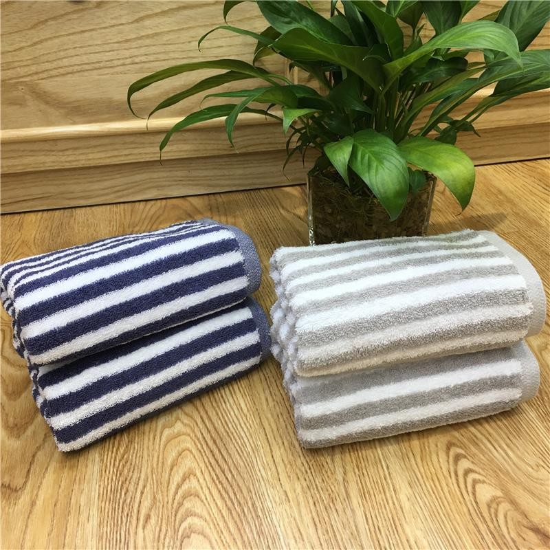 Shenduo simple style pure cotton vertical strip towel detail image 2