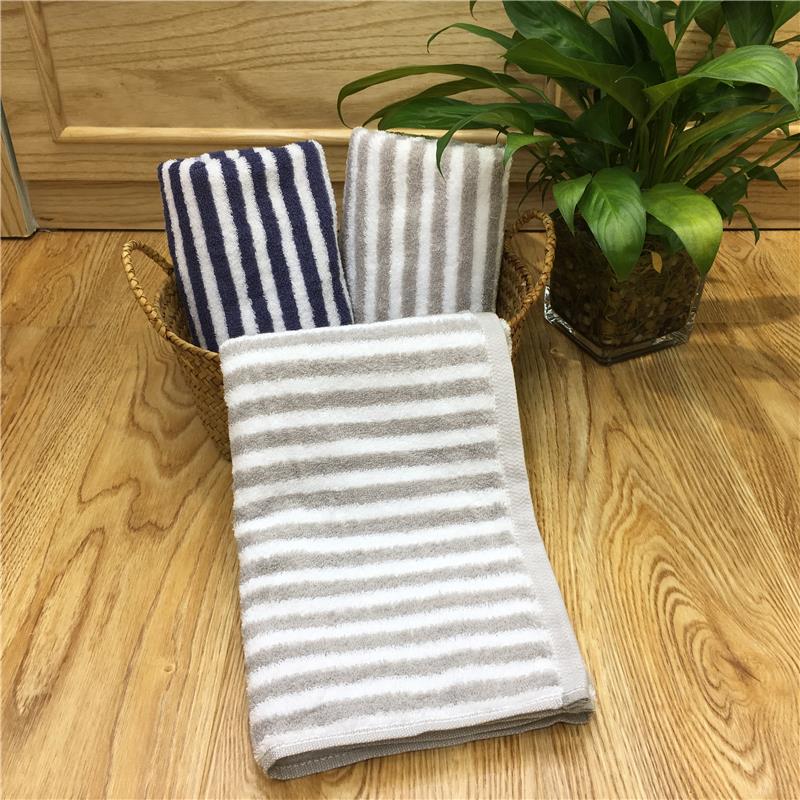 Shenduo simple style pure cotton vertical strip towel details Picture