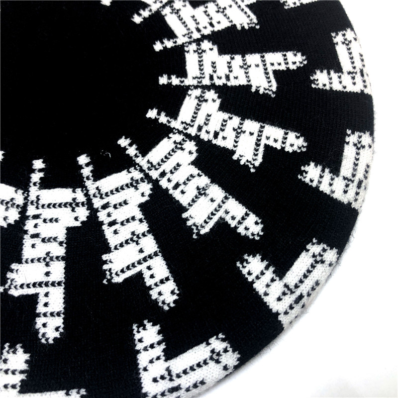 2021 New cashmere jacquard fashion Belle senior Hat for men, Belle wool grandpa and grandma one-piece hat for outdoor warmth detail image 6