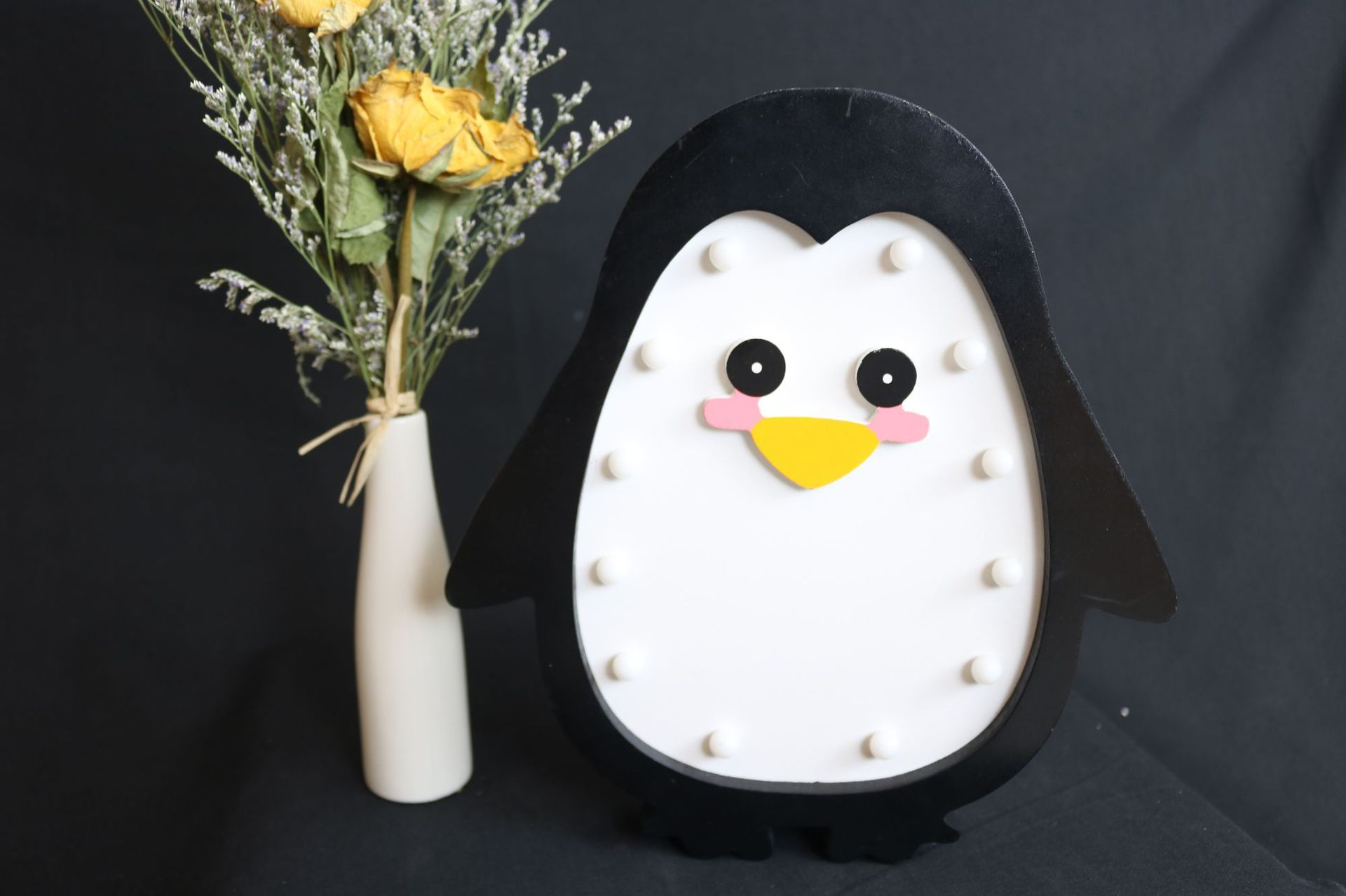 MDF Penguin cartoon decorative lamp custom LED beautiful and lovely