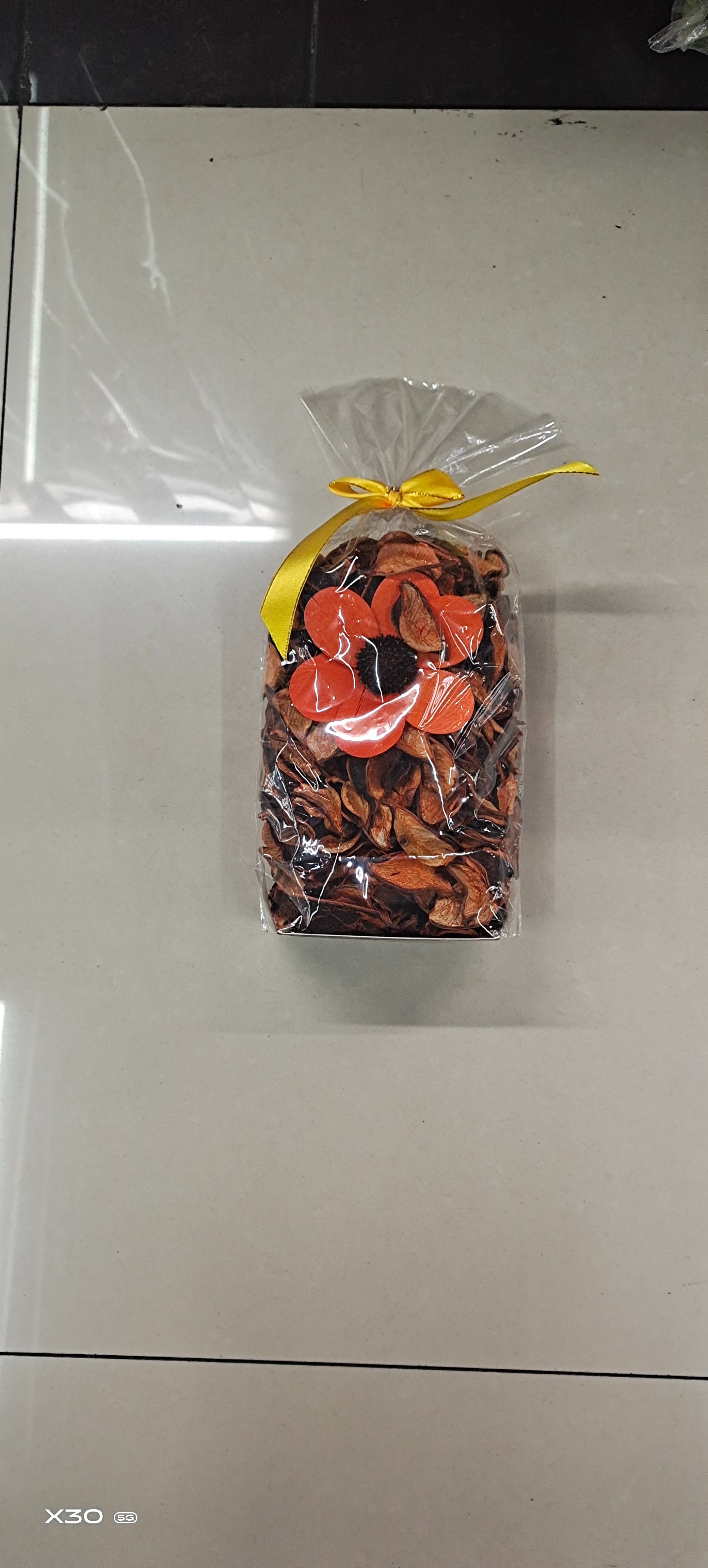 110G Dry Floral Bag Aromatreatment Cotton Shell Pendant Loose Wood Chips Floral Ribbon Gift details Picture