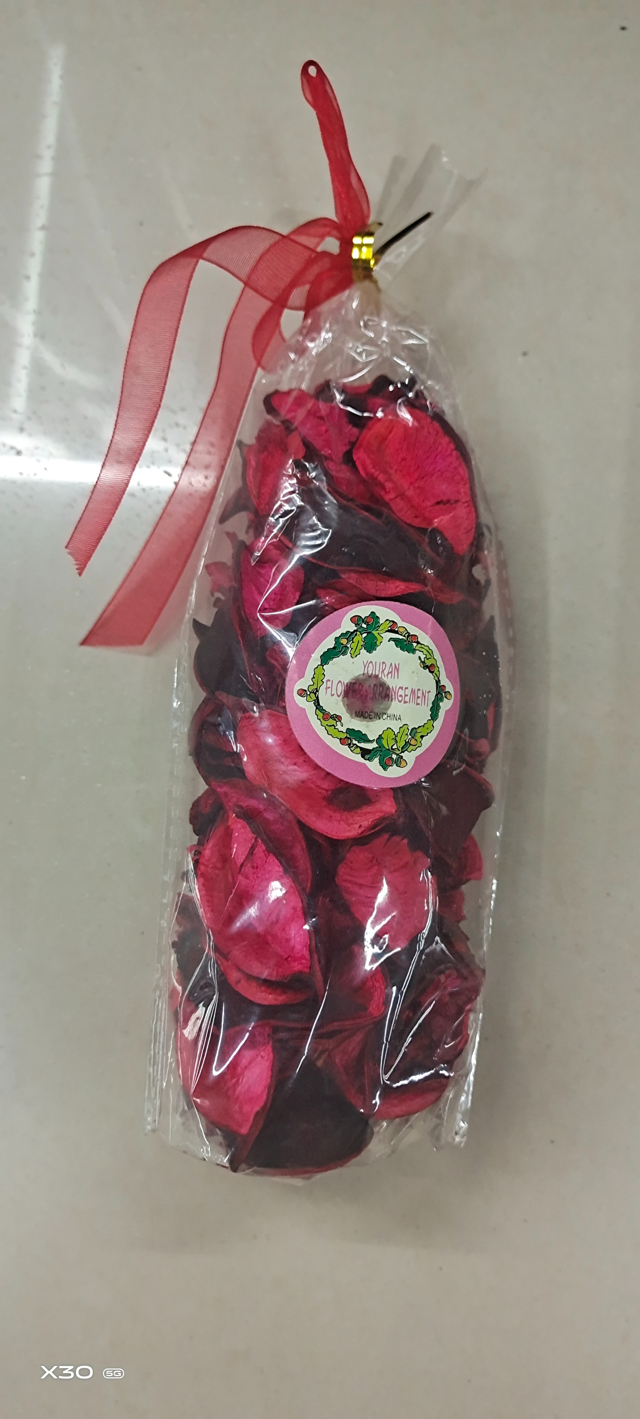 40G Dry Floral Package Aromatherapy Cotton Shell Red Green Yellow Orange Purple Green Color Bulk Home Decoration Specification drawing