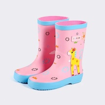 长颈鹿粉色女童雨鞋