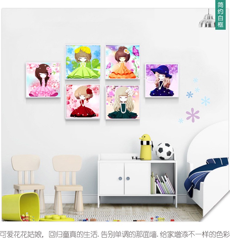 外贸热销儿童创意手工制作DIY钻石画点点画厚框装饰画25*30CMYSU122详情图11