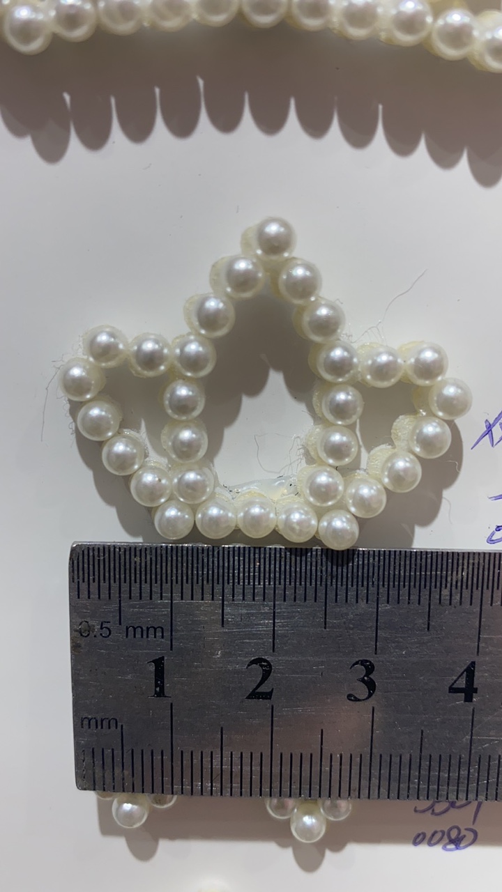 Semi-finished diy hair accessory products with pearl crown ultrasonic embossed patches
