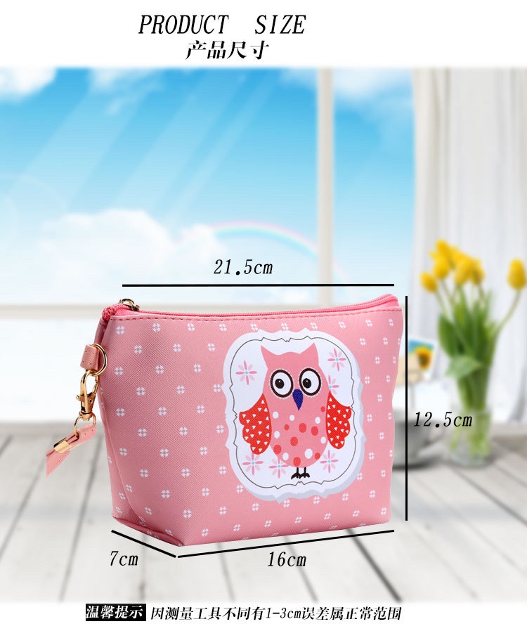 卡通猫头鹰手拿包帆船包化妆品收纳包数码印花跨境爆款详情图5