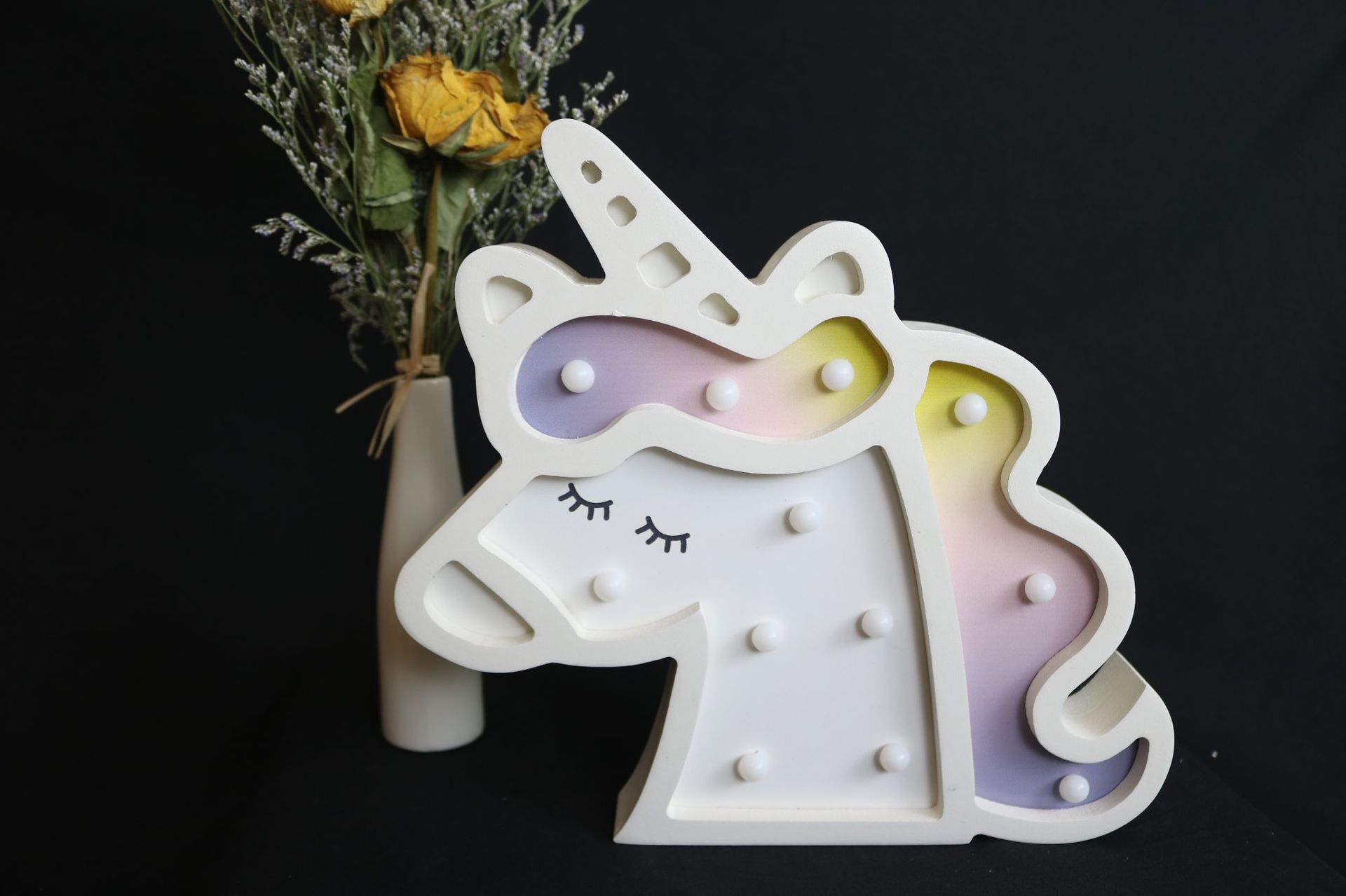 MDF Unicorn cartoon decorative lamp custom LED beautiful and lovely