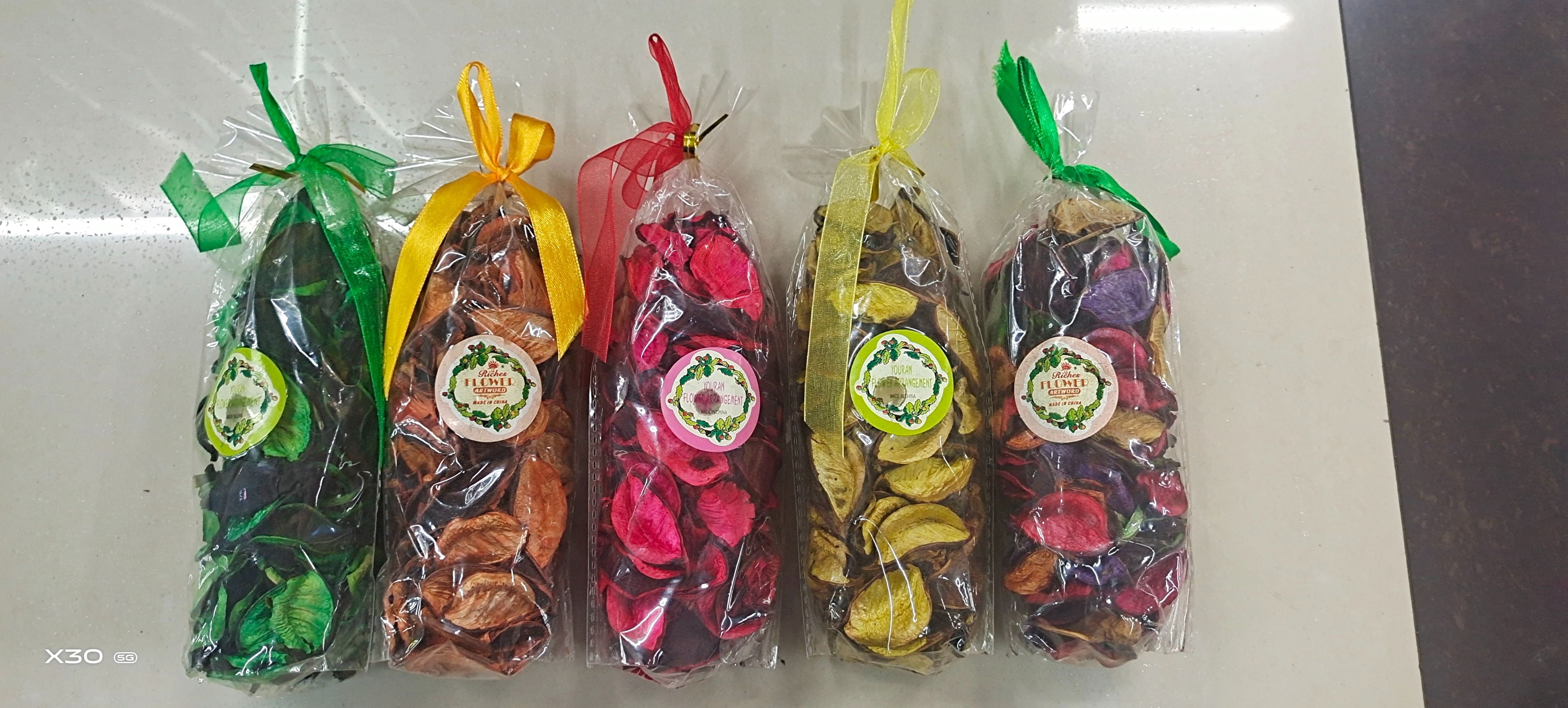 40G Dry Floral Package Aromatherapy Cotton Shell Red Green Yellow Orange Purple Green Color Bulk Home Decoration